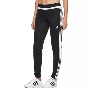 Adidas Women Black Climacool Tiro Training Track Pants Tapered Ankle Zip Medium